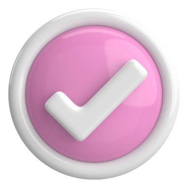 3 boyutlu onay kutusu. İşaretle. 3B illüstrasyon.