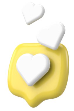 Düğme gibi. İkon gibi. 3B illüstrasyon.