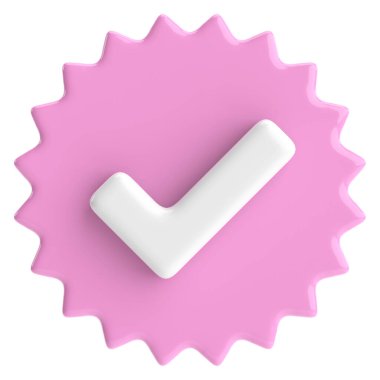 3 boyutlu onay kutusu. İşaretle. 3B illüstrasyon.