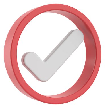 3 boyutlu onay kutusu. İşaretle. 3B illüstrasyon.