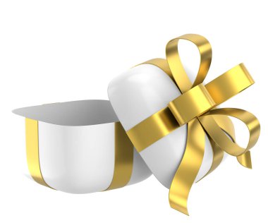 Hediye Kutusu açıldı. Üç boyutlu hediye kutusu. 3B illüstrasyon.