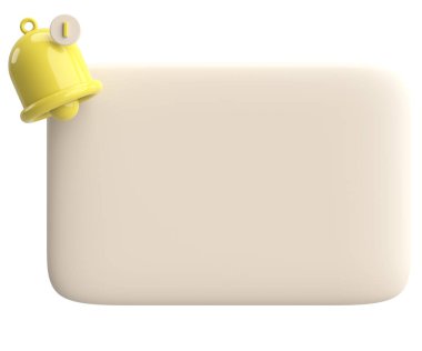 Üç boyutlu uyarı kutusu. 3B illüstrasyon.