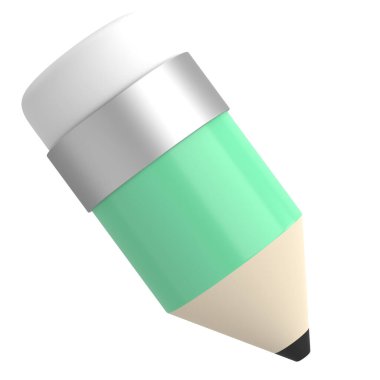 Üç boyutlu kalem. Üç boyutlu illüstrasyon. 3B görüntüleme.