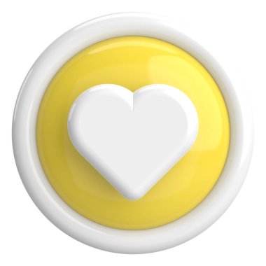 Düğme gibi. İkon gibi. 3B illüstrasyon.