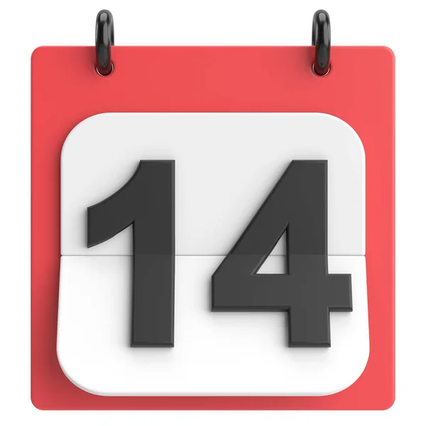 14Th Fourteenth Day Month Calendar Illustration — Stock Photo, Image