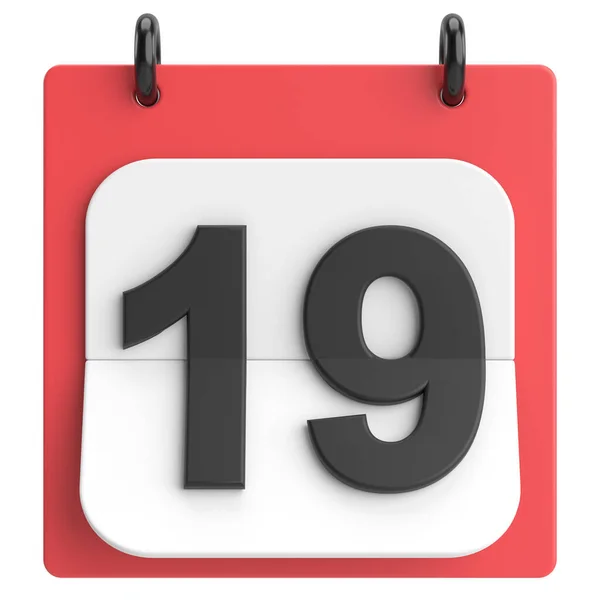 19Th Nineteenth Day Month Calendar Illustration — Stock Photo, Image