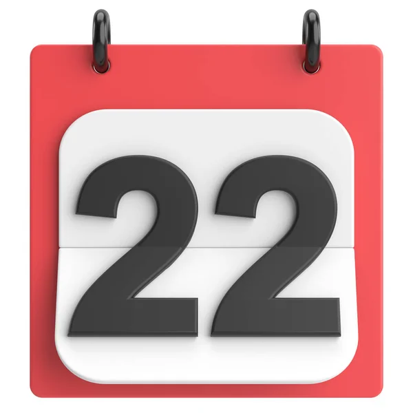 22E Tweeëntwintigste Dag Van Maand Kalender Illustratie — Stockfoto
