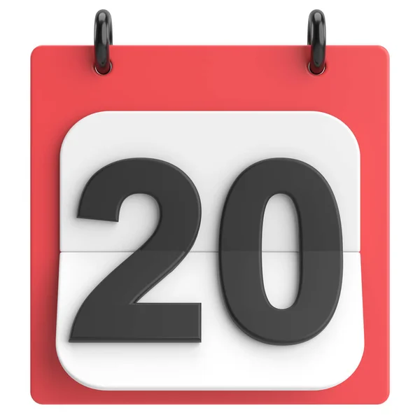 20番 月の二十日 カレンダー 3Dイラスト — ストック写真