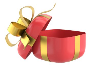 Hediye Kutusu açıldı. Üç boyutlu hediye kutusu. 3B illüstrasyon.