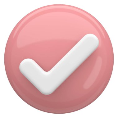 3 boyutlu onay kutusu. İşaretle. 3B illüstrasyon.