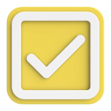 3 boyutlu onay kutusu. İşaretle. 3B illüstrasyon.