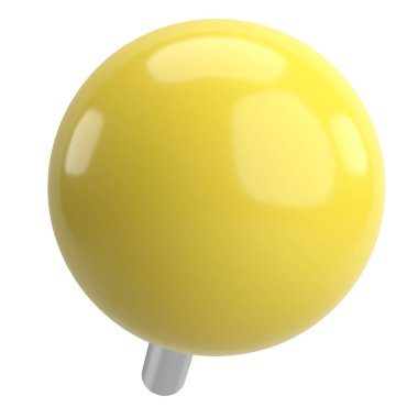 Pimi çek. Çizim iğnesi. Üç boyutlu pim. 3B illüstrasyon.