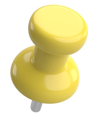 Pimi çek. Çizim iğnesi. Üç boyutlu pim. 3B illüstrasyon.