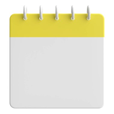 Boş takvim. Üç boyutlu takvim. 3B illüstrasyon.