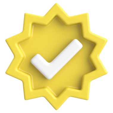 3 boyutlu onay kutusu. İşaretle. 3B illüstrasyon.