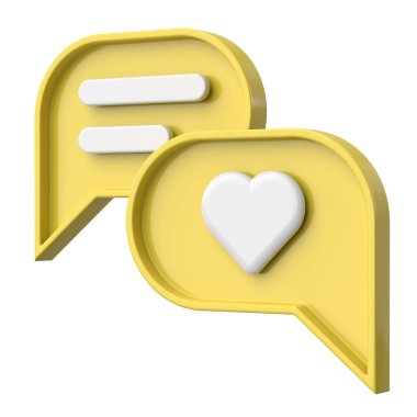 İkon gibi. Sohbet balonu. 3B illüstrasyon.