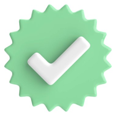 3 boyutlu onay kutusu. İşaretle. 3B illüstrasyon.