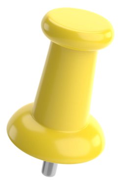 Pimi çek. Çizim iğnesi. Üç boyutlu pim. 3B illüstrasyon.