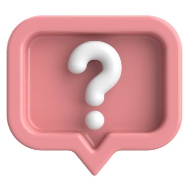 Soru işareti işareti. 3B illüstrasyon.