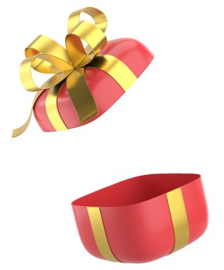 Hediye Kutusu açıldı. Üç boyutlu hediye kutusu. 3B illüstrasyon.