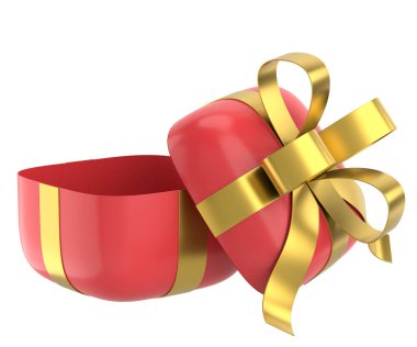 Hediye Kutusu açıldı. Üç boyutlu hediye kutusu. 3B illüstrasyon.