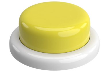 Üç boyutlu düğme. Bas düğmeye. 3B illüstrasyon.