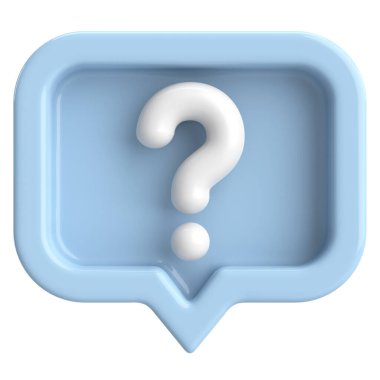 Soru işareti işareti. 3B illüstrasyon.