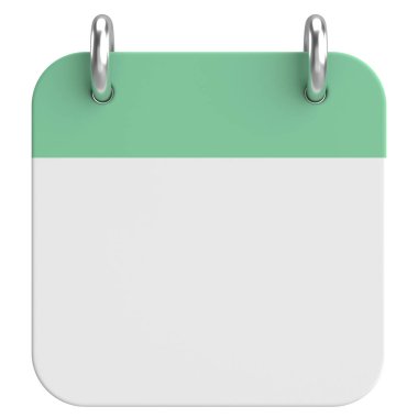 Boş takvim. Üç boyutlu takvim. 3B illüstrasyon.