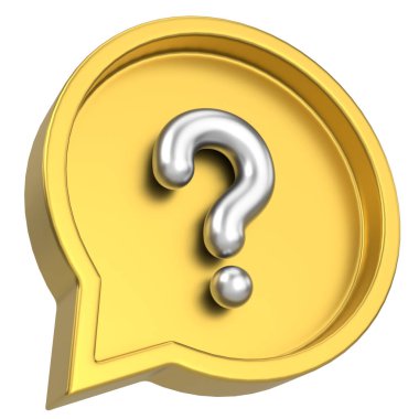 Soru işareti işareti. 3B illüstrasyon.