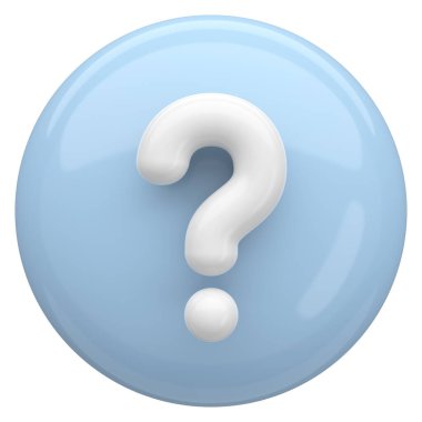 Soru işareti işareti. 3B illüstrasyon.