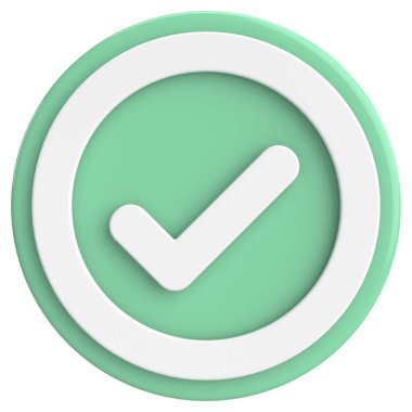 3 boyutlu onay kutusu. İşaretle. 3B illüstrasyon.