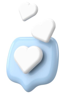 Düğme gibi. İkon gibi. 3B illüstrasyon.