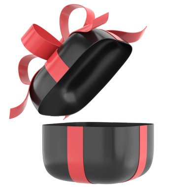 Hediye Kutusu açıldı. Üç boyutlu hediye kutusu. 3B illüstrasyon.