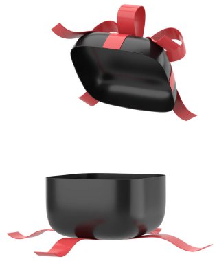 Hediye Kutusu açıldı. Üç boyutlu hediye kutusu. 3B illüstrasyon.