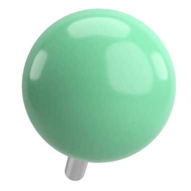 Pimi çek. Çizim iğnesi. Üç boyutlu pim. 3B illüstrasyon.