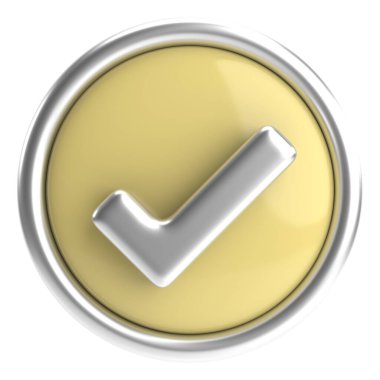 3 boyutlu onay kutusu. İşaretle. 3B illüstrasyon.