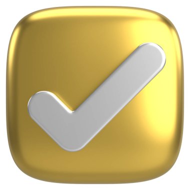 3 boyutlu onay kutusu. İşaretle. 3B illüstrasyon.