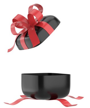 Hediye Kutusu açıldı. Üç boyutlu hediye kutusu. 3B illüstrasyon.