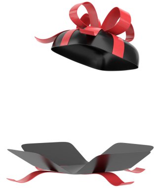 Hediye Kutusu açıldı. Üç boyutlu hediye kutusu. 3B illüstrasyon.