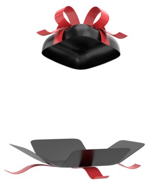 Hediye Kutusu açıldı. Üç boyutlu hediye kutusu. 3B illüstrasyon.