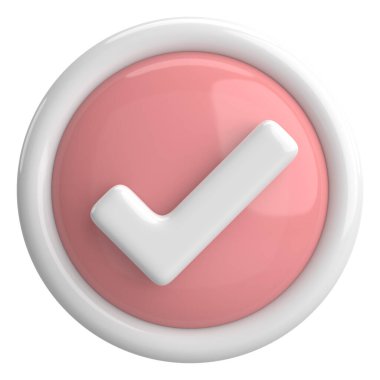 3 boyutlu onay kutusu. İşaretle. 3B illüstrasyon.