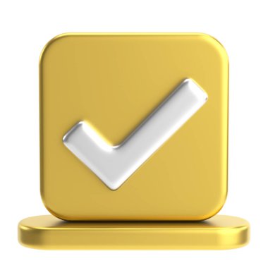 3 boyutlu onay kutusu. İşaretle. 3B illüstrasyon.