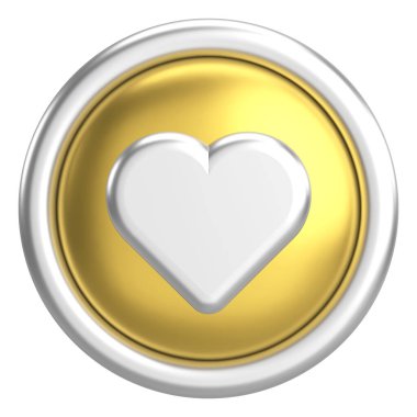 Düğme gibi. İkon gibi. 3B illüstrasyon.