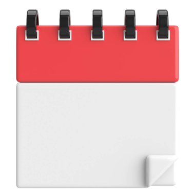 Boş takvim. Üç boyutlu takvim. 3B illüstrasyon.