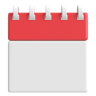 Boş takvim. Üç boyutlu takvim. 3B illüstrasyon.