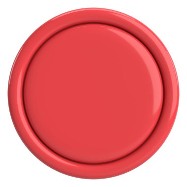 Üç boyutlu daire düğmesi. Boş tuş. 3B illüstrasyon.