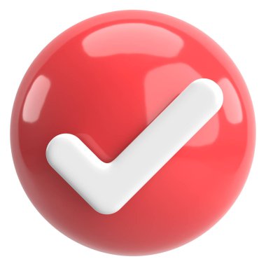 3 boyutlu onay kutusu. İşaretle. 3B illüstrasyon.