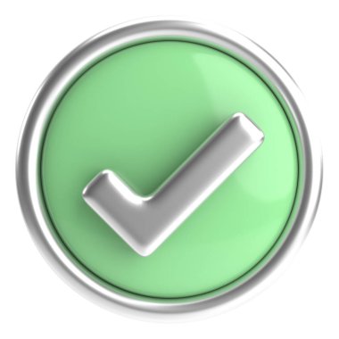 3 boyutlu onay kutusu. İşaretle. 3B illüstrasyon.