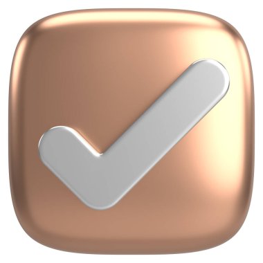 3 boyutlu onay kutusu. İşaretle. 3B illüstrasyon.