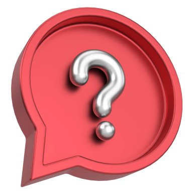 Soru işareti işareti. 3B illüstrasyon.